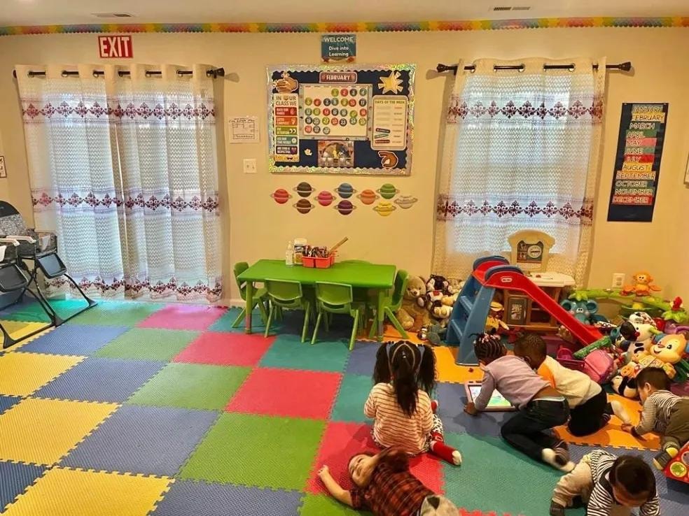 Children learning and playing in the classroom