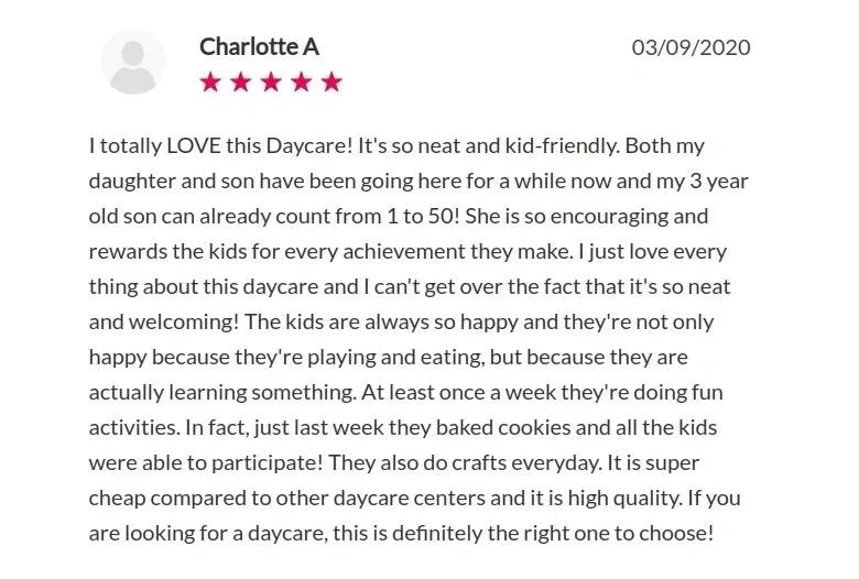 Five-star review from Charlotte A dated March 9, 2020